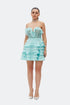 Shiny Frill Detailed Lace Mini Dress