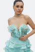 Shiny Frill Detailed Lace Mini Dress