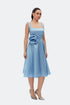 Light Sky Blue Floral Detailed Midi Dress