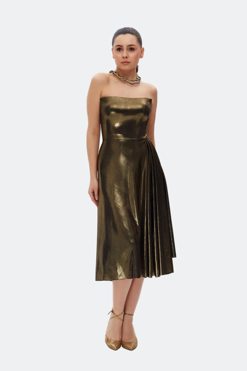 Strapless Square Neck Midi Dress