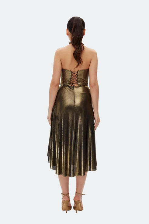 Strapless Square Neck Midi Dress