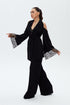 TULLE DETAILED BLACK KIMONO