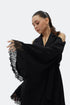 Lace Detailed Black Kimono