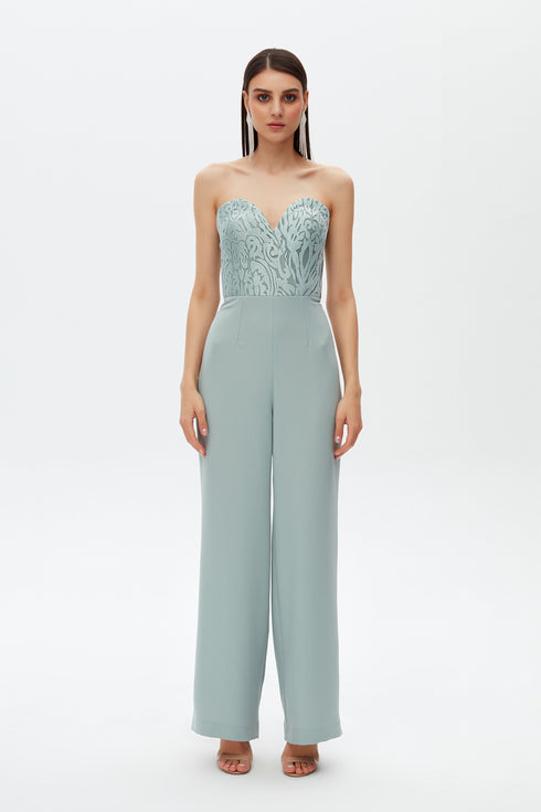 LUCY SWEETHEART NECKLINE JUMPSUIT