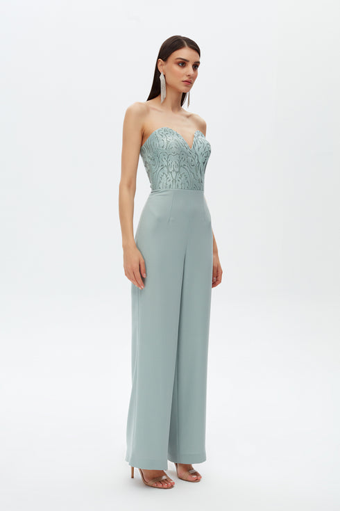 LUCY SWEETHEART NECKLINE JUMPSUIT