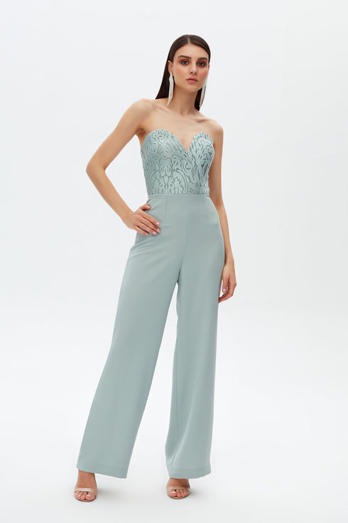 LUCY SWEETHEART NECKLINE JUMPSUIT