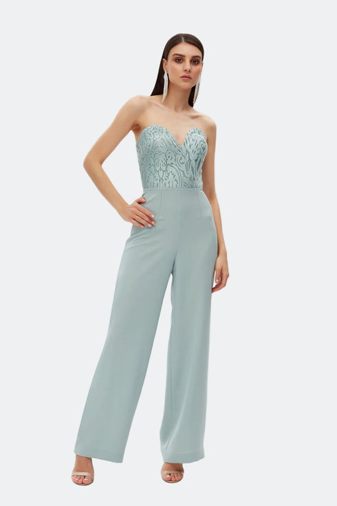 LUCY SWEETHEART NECKLINE JUMPSUIT