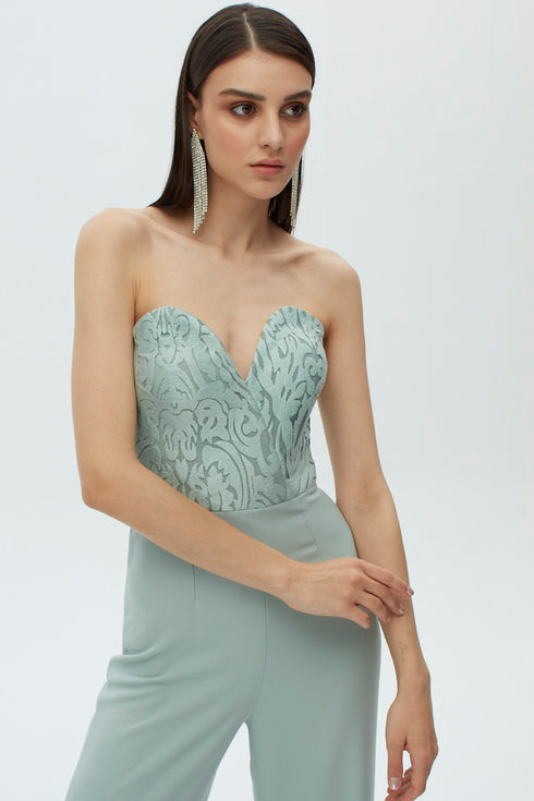 LUCY SWEETHEART NECKLINE JUMPSUIT