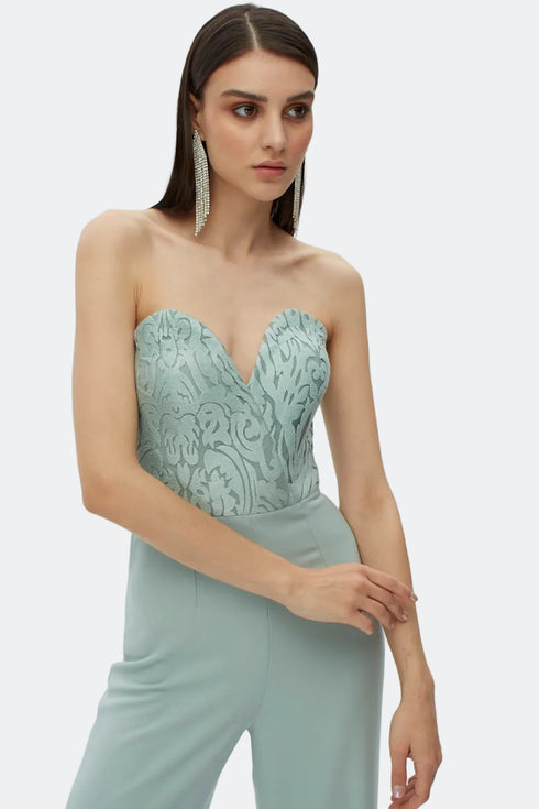 LUCY SWEETHEART NECKLINE JUMPSUIT