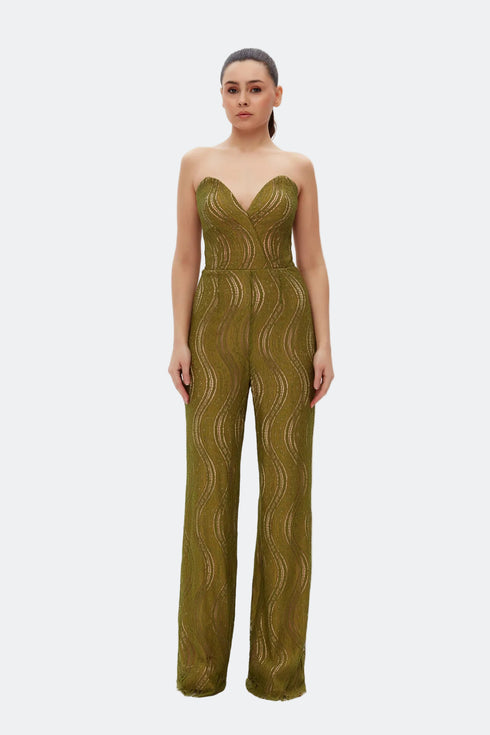 CLOVER SWEETHEART NECK JUMPSUIT