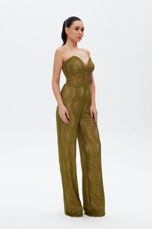 CLOVER SWEETHEART NECK JUMPSUIT
