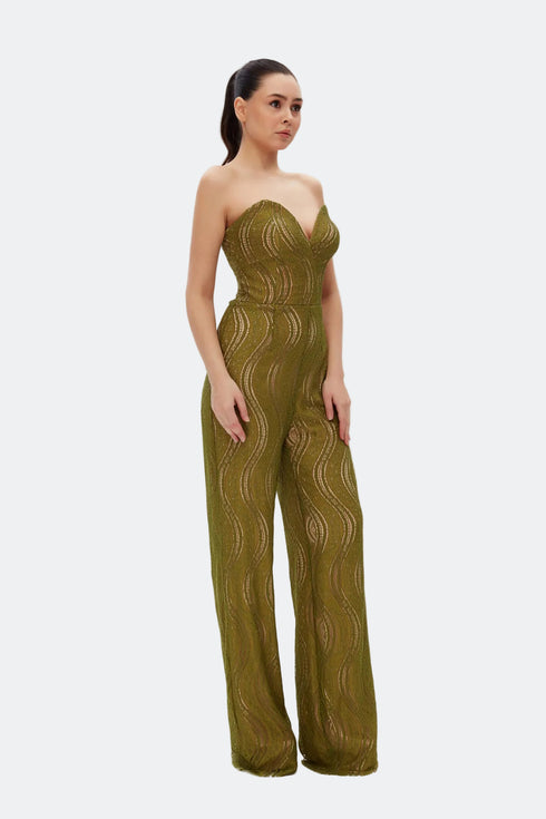 CLOVER SWEETHEART NECK JUMPSUIT
