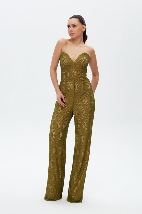CLOVER SWEETHEART NECK JUMPSUIT