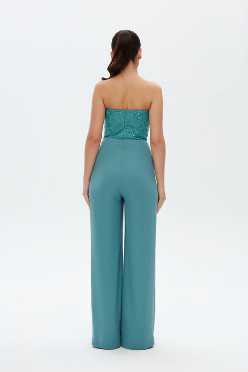 PERSIAN GREEN SWEETHEART JUMPSUIT