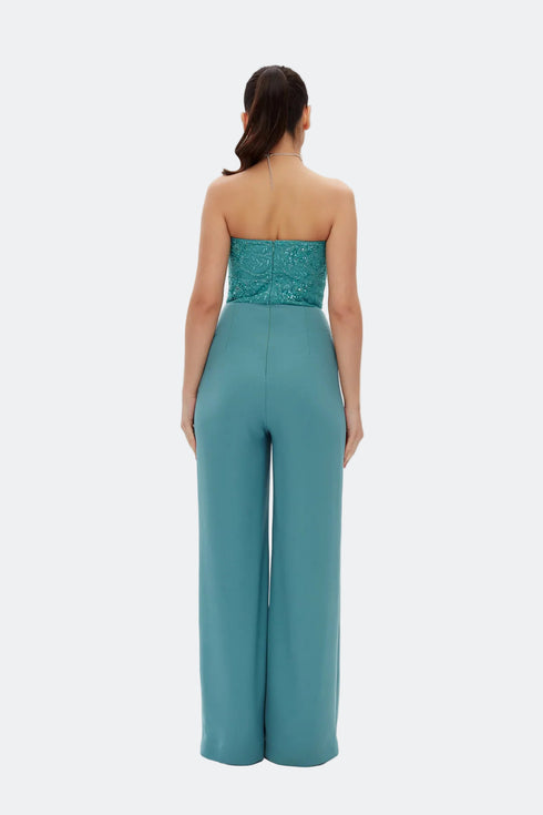 PERSIAN GREEN SWEETHEART JUMPSUIT