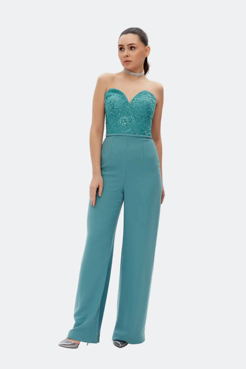 PERSIAN GREEN SWEETHEART JUMPSUIT