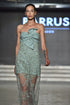 Embroidered Dress With Chest Bow Detail