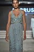 Soft Green V Neck Embroidered Dress