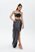ASH DEEP SLIT DRAPE LONG SKIRT