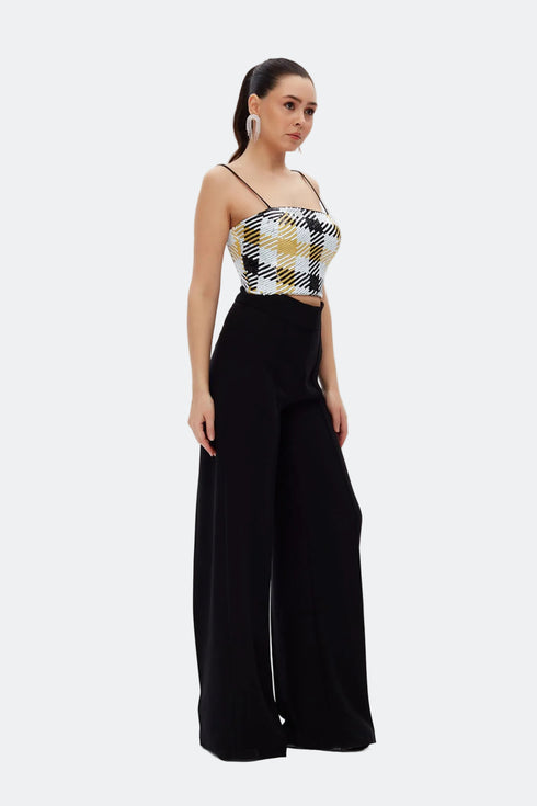 Geopmetric Patterned Spaghetti Strap Crop Top