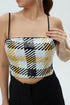 GEOMETRIC PATTERNED SPAGHETTI STRAP CROP TOP