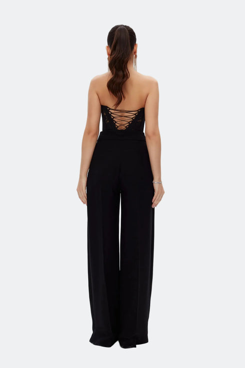 Black Lace Corset Crop Top
