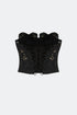 Black Lace Corset Crop Top
