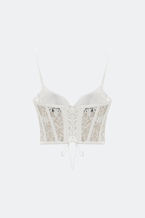 White Lace Corset Crop Top