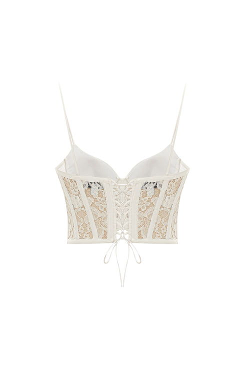 ATHENS LACE CORSET CROP TOP
