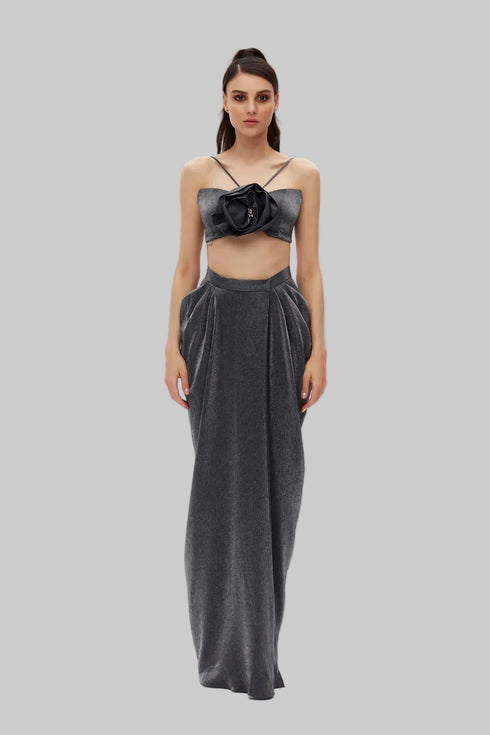ASH FLOWER DETAILED CROP TOP