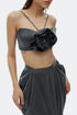 Ash Flower Detailed Crop Top