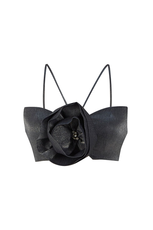 ASH FLOWER DETAILED CROP TOP