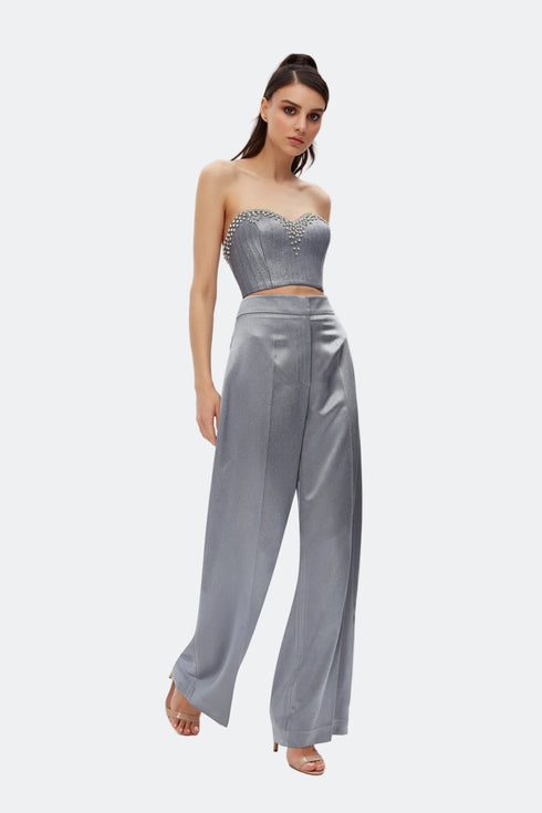 Ash Stone Embroidered Crop Top