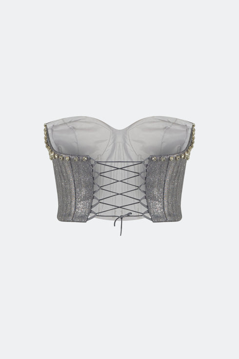 Ash Stone Embroidered Crop Top
