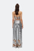 Silver-Camel Sequin Bra Form Crop Top