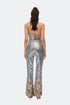 Silver Sequin High Waist Flared Trousers