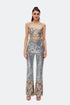 Silver Sequin High Waist Flared Trousers