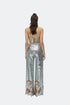 Silver Sequin High Waist Wide Leg Trousers