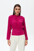 Dark fuchsia pleat detailed blouse