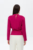 Dark fuchsia pleat detailed blouse