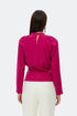 Dark fuchsia pleat detailed blouse