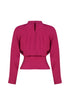Dark fuchsia pleat detailed blouse