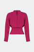 Dark fuchsia pleat detailed blouse