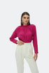 Dark fuchsia pleat detailed blouse
