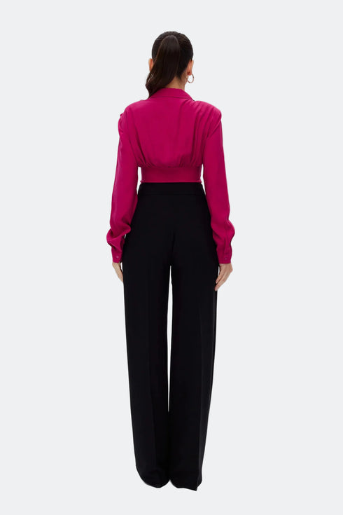 Raspberry Pleated Corset Blouse