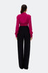 Raspberry Pleated Corset Blouse