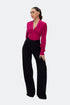 Raspberry Pleated Corset Blouse