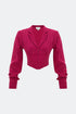 Raspberry Pleated Corset Blouse