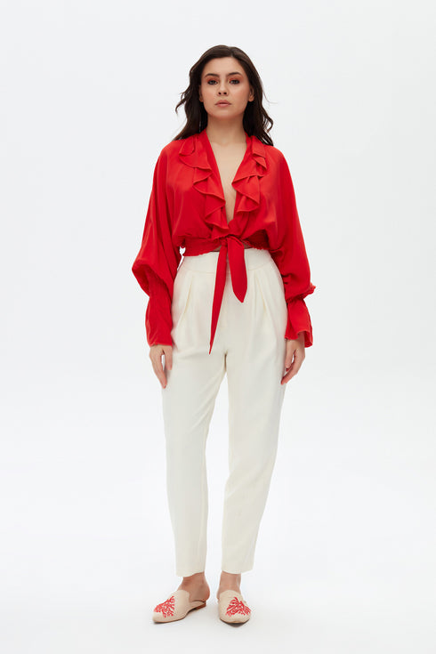 Flounce Detailed Blouse