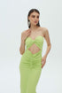 Light lime chest slit detail dress